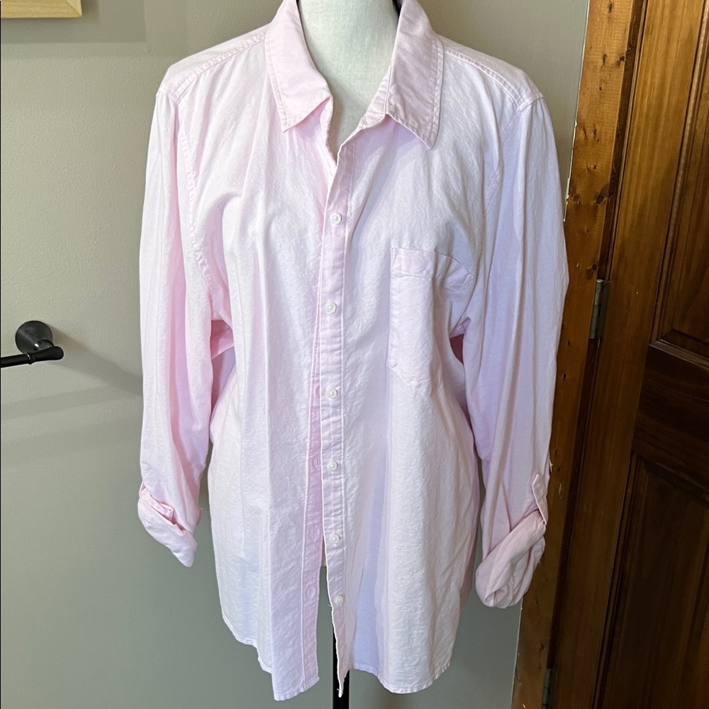 Womens Pink Button-Up Shirt